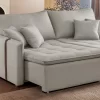 Sofá Cama 220cm Em Madeira Eucalipto Veludo Prata - Image 10