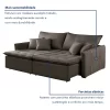 Sofá Cama 220cm Em Madeira Eucalipto Veludo Marrom - Image 4