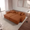 Sofá Cama Aston 4 Lugares Retrátil Reclinável 2,30m  com Molas Ensacadas Veludo Terracota - Image 6