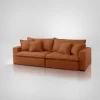 Sofá Cama Aston 4 Lugares Retrátil Reclinável 2,30m  com Molas Ensacadas Veludo Terracota - Image 11