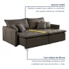 Sofá Cama 220cm Em Madeira Eucalipto Veludo Marrom - Image 6