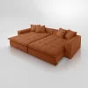 Sofá Cama Aston 4 Lugares Retrátil Reclinável 2,30m  com Molas Ensacadas Veludo Terracota - Image 5