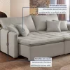 Sofá Cama 220cm Em Madeira Eucalipto Veludo Prata - Image 8