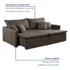 Sofá Cama 220cm Em Madeira Eucalipto Veludo Marrom - Image 5