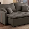 Sofá Cama 220cm Em Madeira Eucalipto Veludo Marrom - Image 9