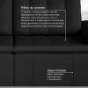 Sofa Cama Retratil e Reclinavel 260cm Palmeiras Veludo Preto - Image 4