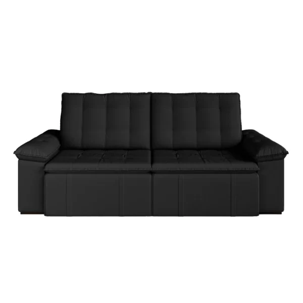 Sofa Cama Retratil e Reclinavel 280cm Palmeiras Veludo Preto - Image 10