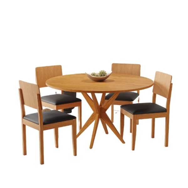 Conjunto Mesa Simpatia Redonda Laminada 108/108 C/4 Cadeiras Jade 01 – JCM Móveis - Image 2